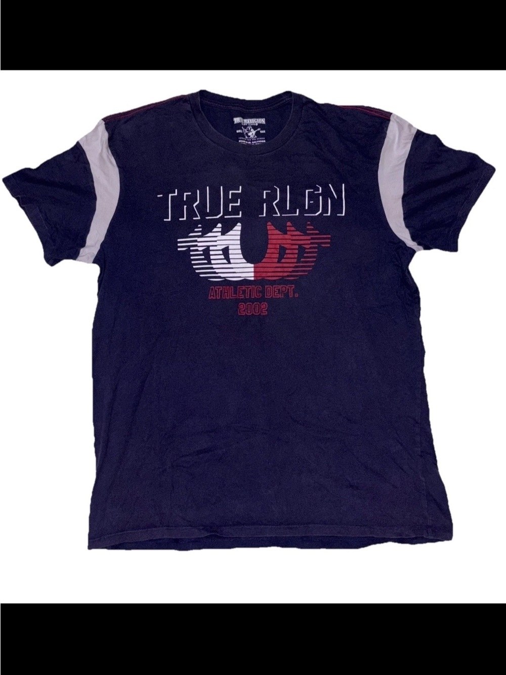 True Religion Y2K "Fast Horseshoe" Graphic Tee Mens SZ.XXL Short Sleeve Navy